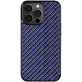 Carbon fibre 3K twill phone case in blue with TPU bumper for iPhone