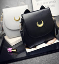 Luna Bangalor fashion shoulder bag backpack in black with magnetic buckle and adjustable strap