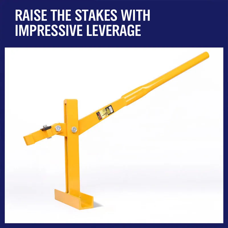 Manual steel pile puller with fence post for landscaping and animal husbandry use