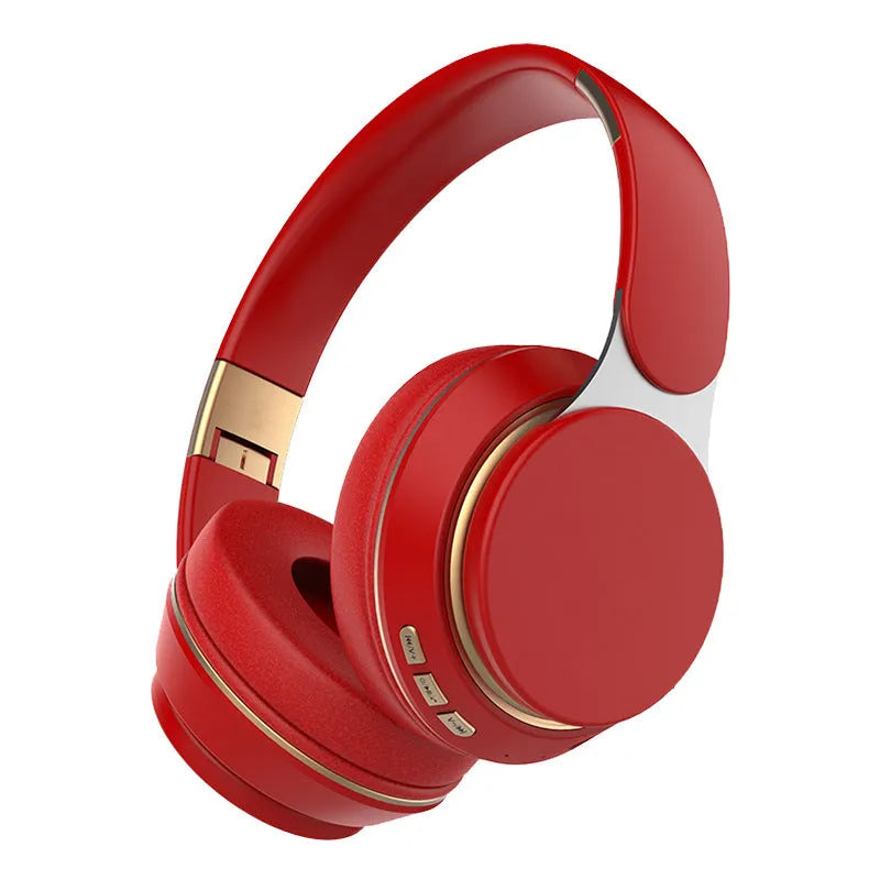 Folding telescopic Bluetooth 5.0 gaming headset in black, red and white with power display and multi-point connection