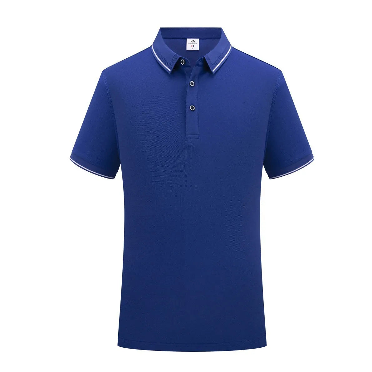 Short-sleeved polo work shirt for beauticians in cool silk cotton fabric with asymmetrical design