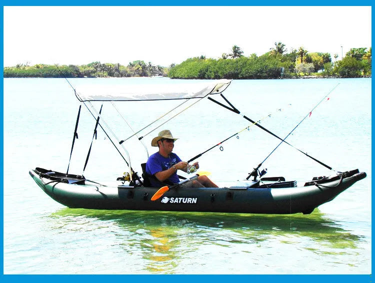 Black nylon plastic fishing rod holder with aluminium G clamp, 360 degree rotation and locking function