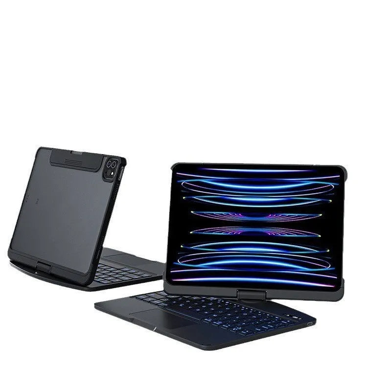 Clear protective Bluetooth keyboard case for iPad Pro and iPad Air with transparent back