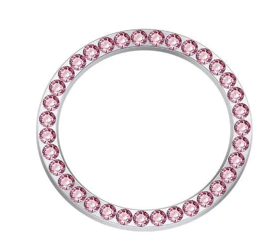 Car diamond-embedded one-click start decorative ring with rhinestone in zinc alloy, five colour options