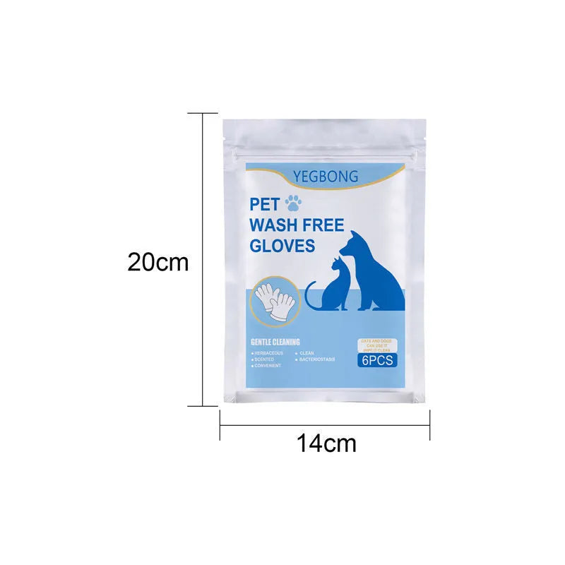 Bag of 6 disposable aluminium foil gloves for pet grooming and no-bath cleaning