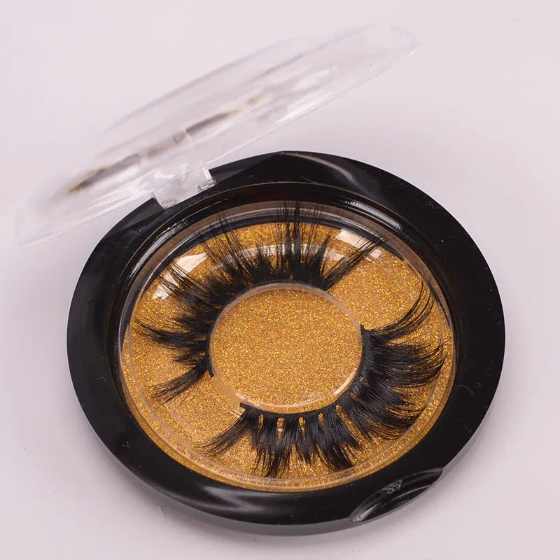 Handmade 5D mink false eyelashes set with application brush and plastic storage cap