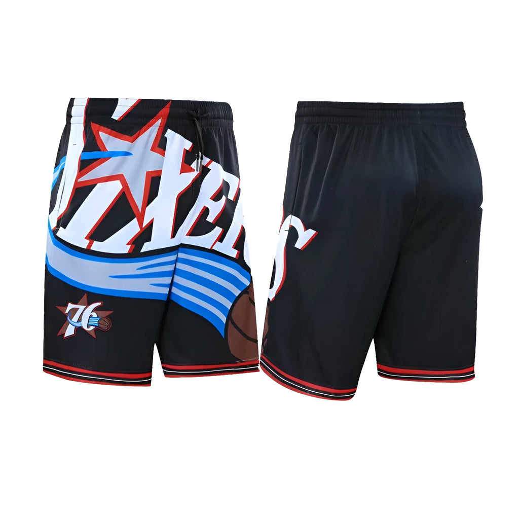 Black men's basketball shorts with bamboo fiber fabric, loose fit, sizes S to 5XL