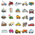 40 cartoon vehicle graffiti stickers in 4-6cm sizes with car and excavator designs for luggage and laptops