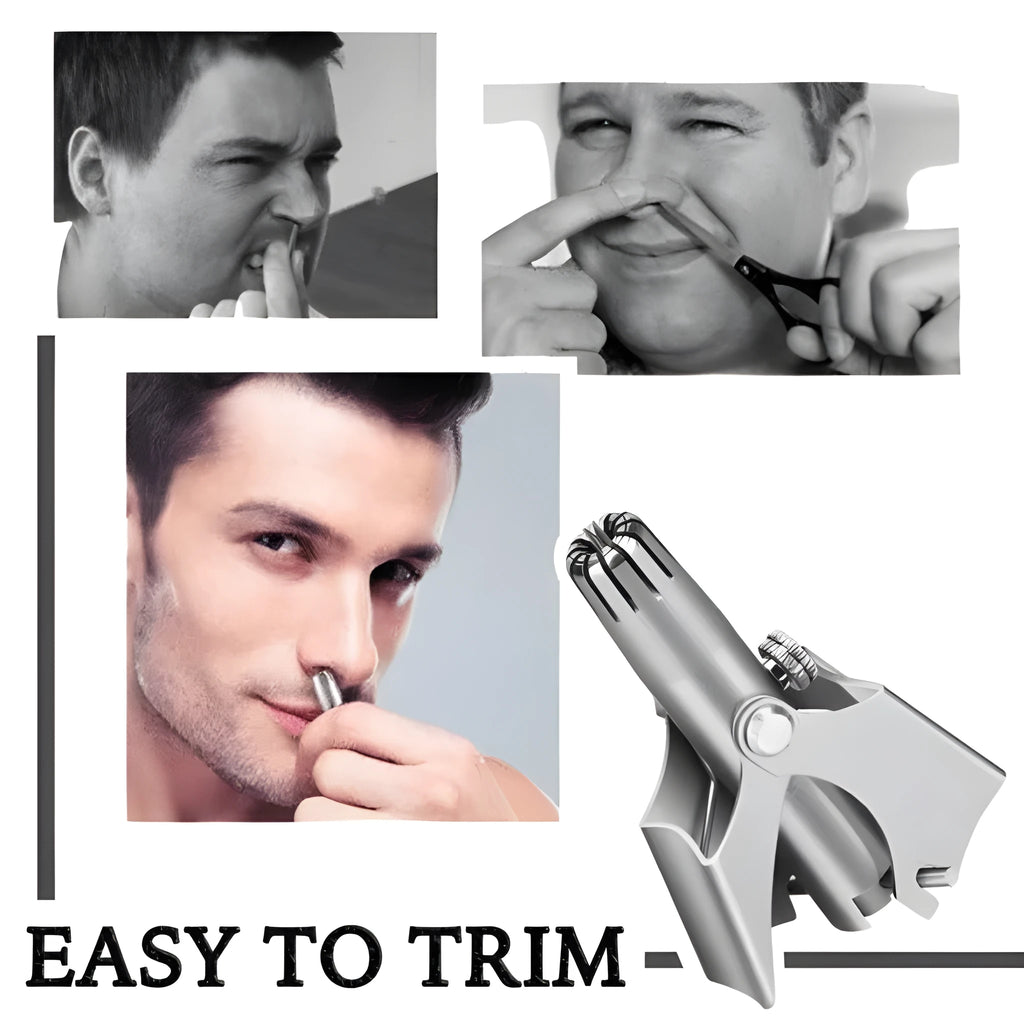 Stainless steel nose hair trimmer with round knife edge 0.65cm body height 4.5cm in matte finish