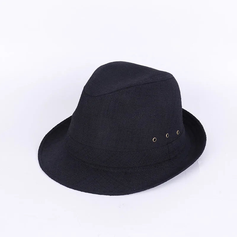 A classic brown fedora hat for men on a wooden stand, showing its structured crown and medium-width brim.