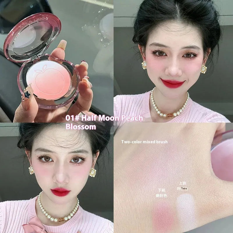 Bubble gradient powder blush compact in ebony rose with pseudo plain finish for dry skin