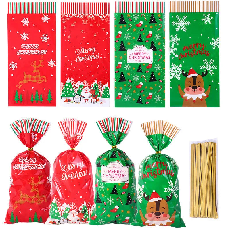 Christmas OPP flat packing bag, 13x27cm, 50 per pack, in Christmas Bag A and B colours