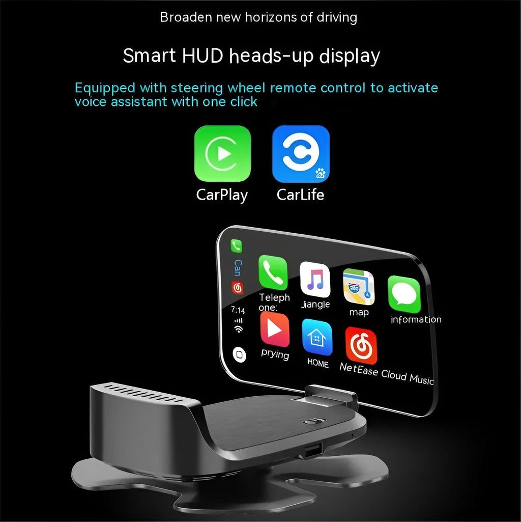 Black car head-up display HUD projector unit for dashboard speed projection