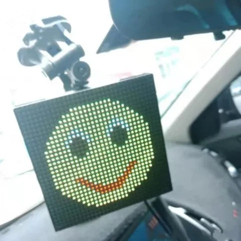 Car LED expression light square emoticon screen full colour 128x128mm black ABS shell