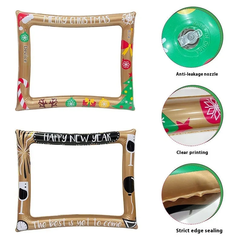 Christmas inflatable PVC photo frame as a creative festive prop