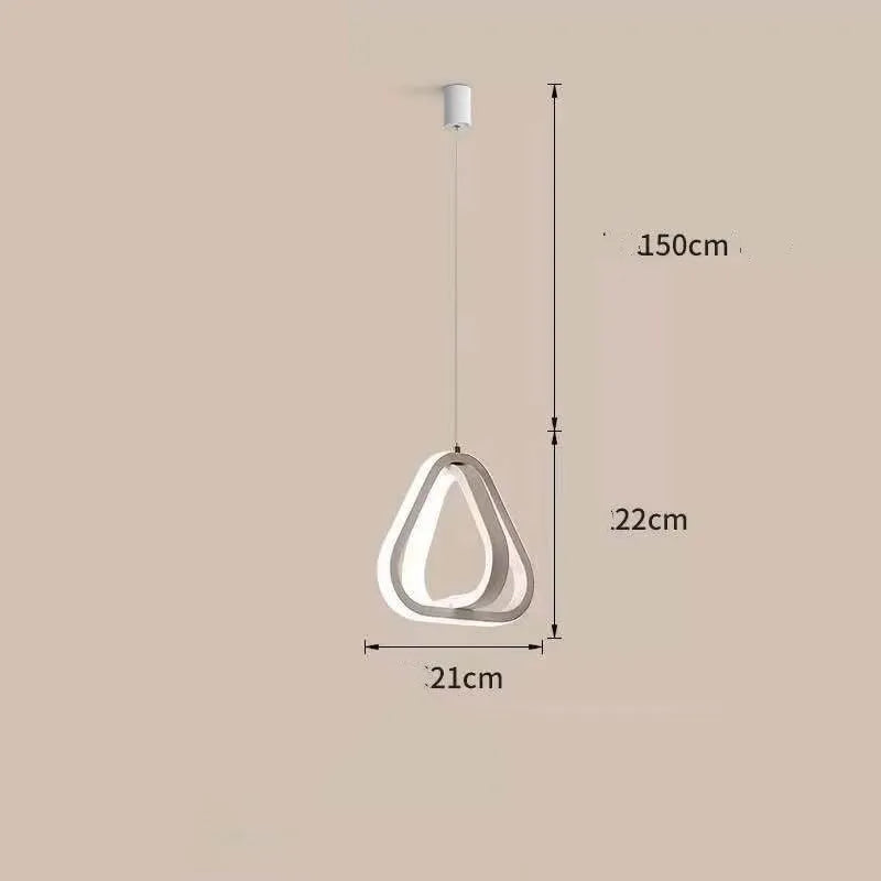 Nordic iron single-head LED pendant lamp with adjustable height, white circle option