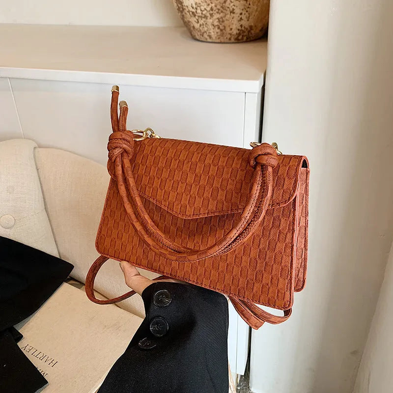 Women's one shoulder PU handbag, horizontal square shape, available in five colours