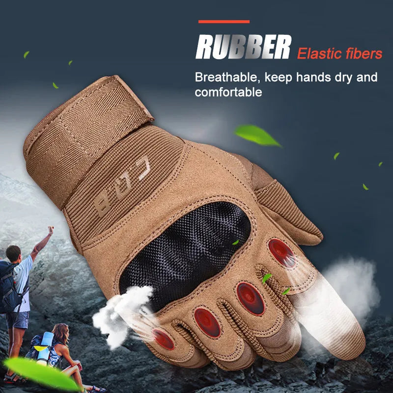 Tactical half-finger gloves with rubber knuckle guards in black colour on a dark background