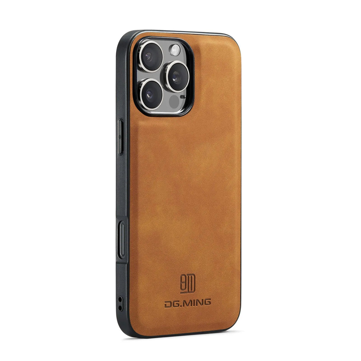 Magnetic card case in combination black with PU retro style and glass back for iPhone XR and iPhone 16 models