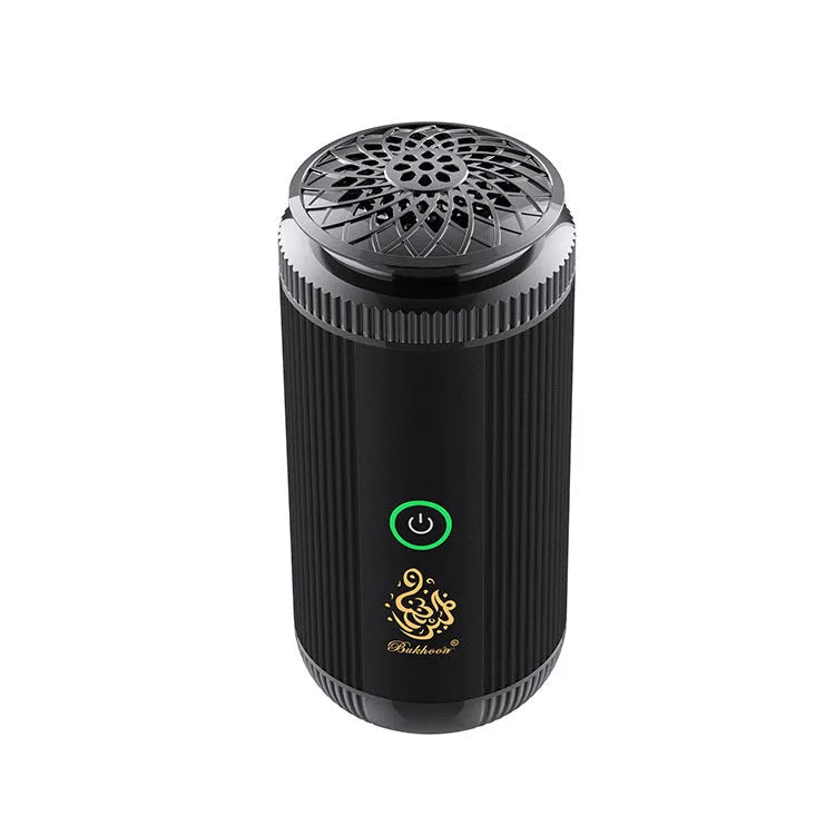 Zinc alloy electronic burner with electroplated finish, Type-C powered, in black for car aromatherapy use