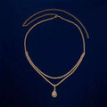 Gold or silver women's waist chain with rhinestone drop pendant and tassel, 105cm long.