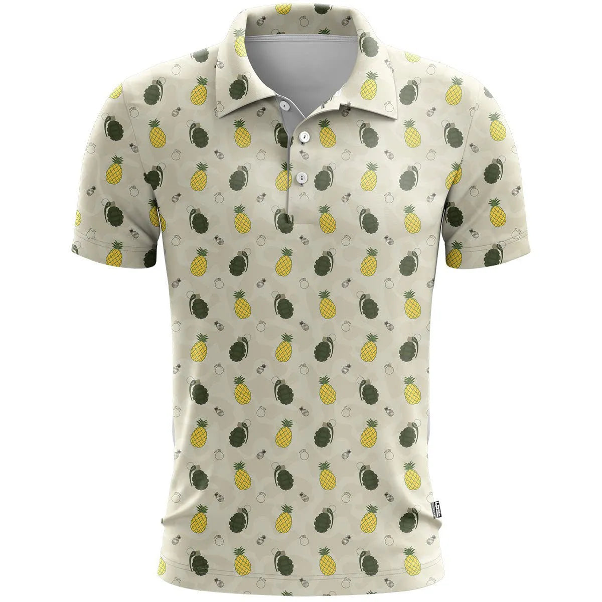 3D printed pattern short sleeve sports top in loose fit, shown in a colour-matching design.