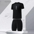 Men's polyester swimsuit set with top and trousers in plus sizes up to 4XL