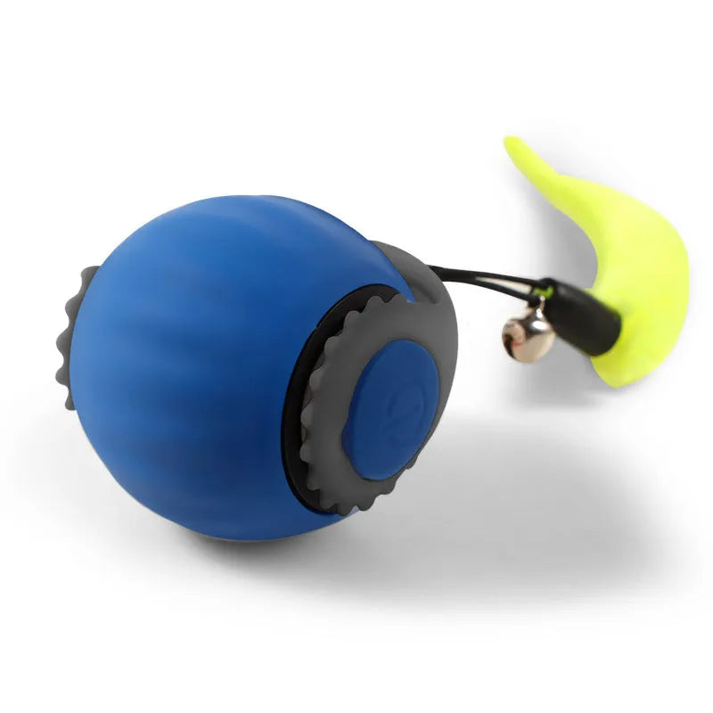 Automatic gravity sensor cat toy ball with Type-C charging port in blue colour