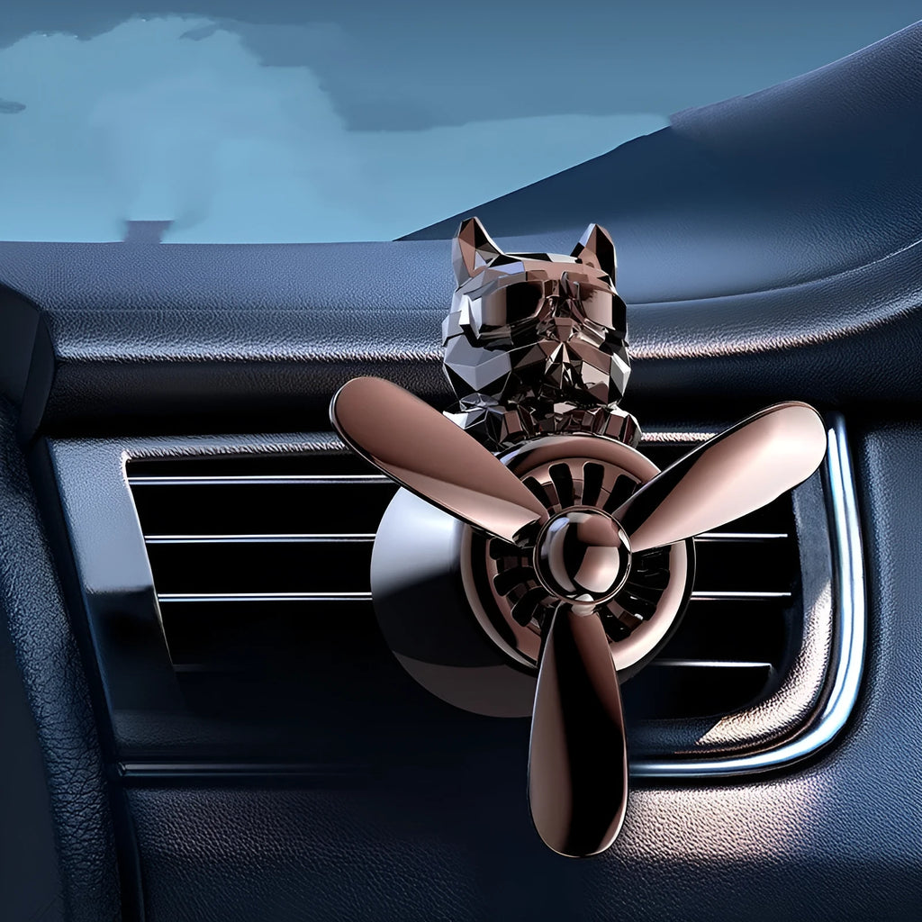 Car air vent aromatherapy with electroplated pit bull shape in black finish