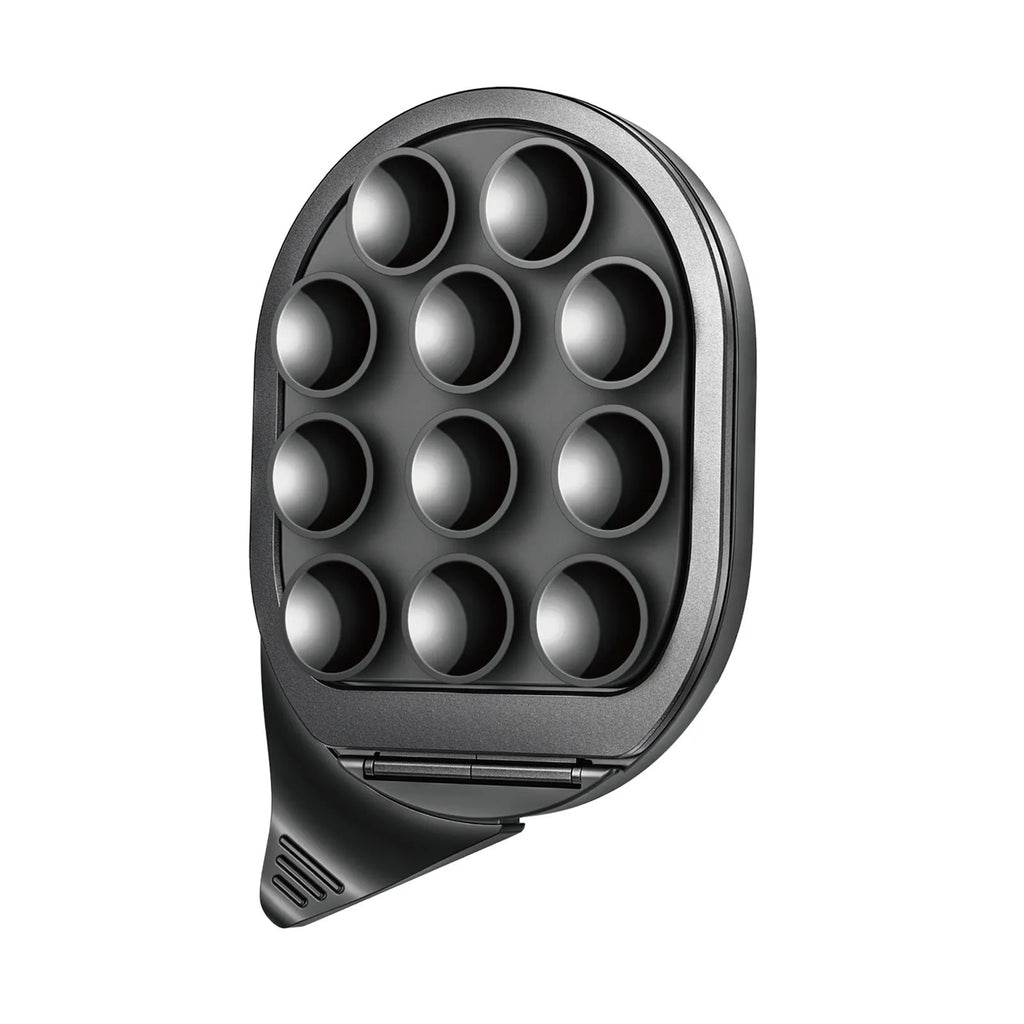 Silica gel sucker magnetic phone holder in black for car dashboard and windscreen mounting