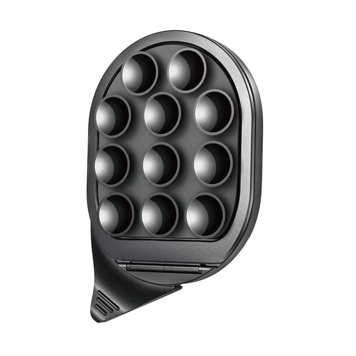 Silica gel sucker magnetic phone holder in black for car dashboard and windscreen mounting