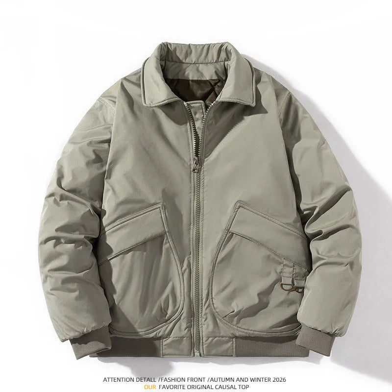 Men's loose fit bomber jacket in synthetic fibre blend with raglan sleeves, available in Black, Army Green, Light Green