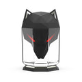 War Wolf ultrasonic air humidifier with colourful LED lights on desktop next to USB cable