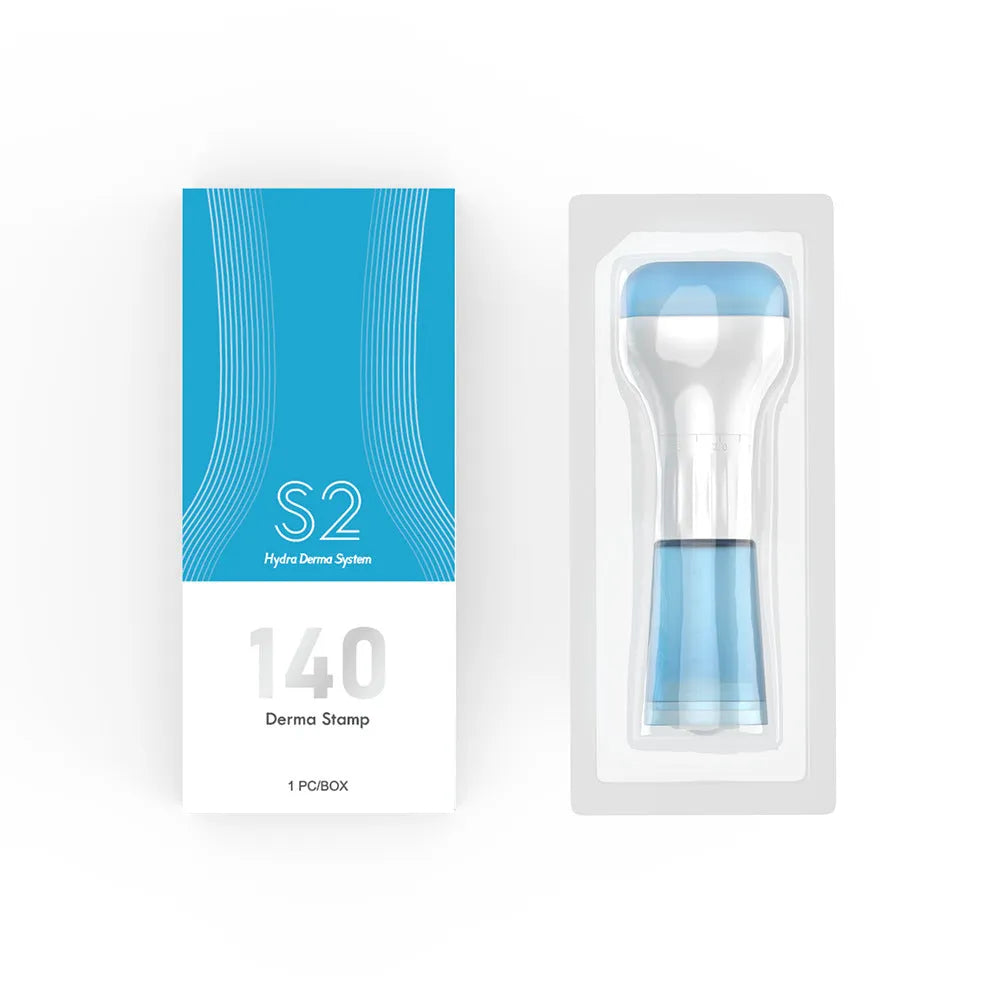 Blue micro needle roller scalp care machine with 10ml solution for home hair follicle stimulation