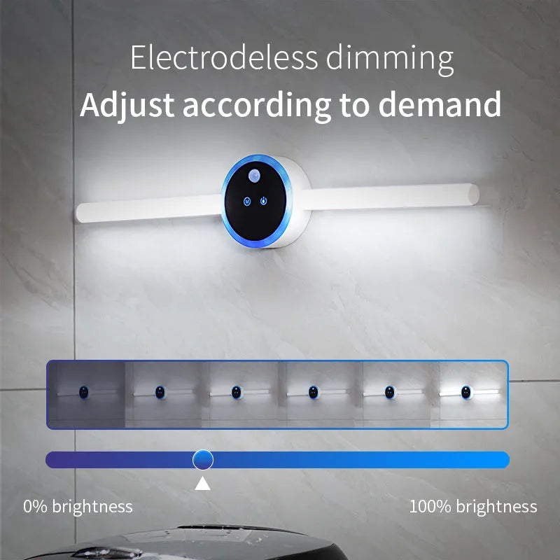 Smart cabinet light with clock, timer, and human body sensor, removable LED, 4000mAh battery
