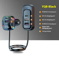 YQ8-Black coloured 5-port 120W car PD fast charger with multiple charging interfaces