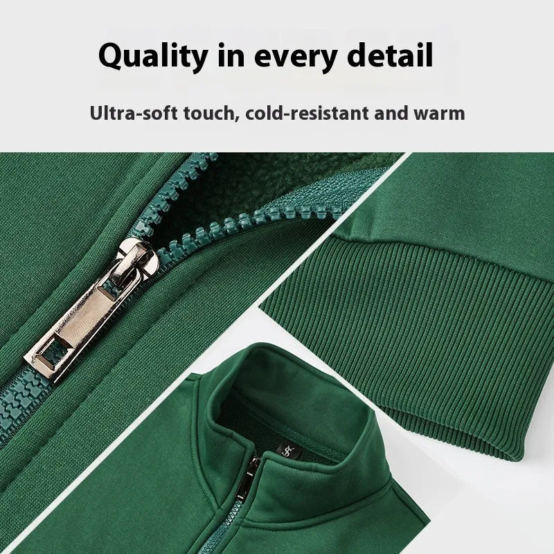 Unisex velvet sweater coat in five colours with long sleeves for winter cold protection