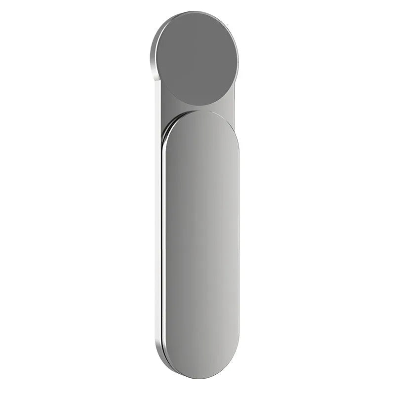Silver aluminium alloy mobile phone and computer dual screen extension bracket with magnetic attachment on desk edge
