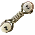 Grey cotton rope knot dog chew toy, 21cm x 6cm, 200g, for medium and large dogs