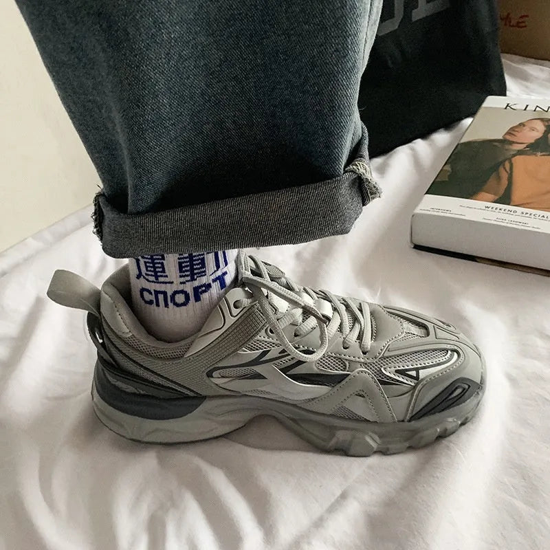 Casual breathable sports shoes with microfiber upper and rubber sole in multiple colour options