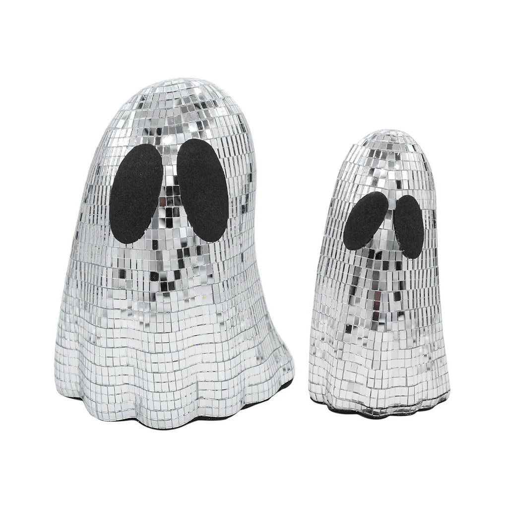 Silver mosaic mirror patch ghost Halloween desktop decoration in large and small sizes