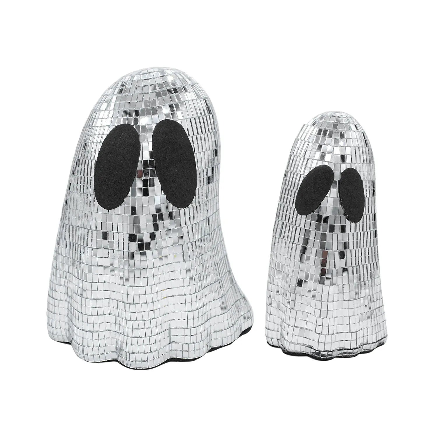Silver mosaic mirror patch ghost Halloween desktop decoration in large and small sizes