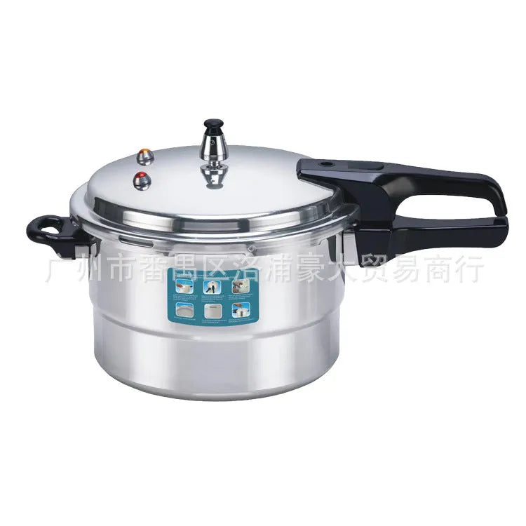 White universal pressure cooker 22cm 5L aluminium alloy with double-sole bottom for gas and induction cooktops