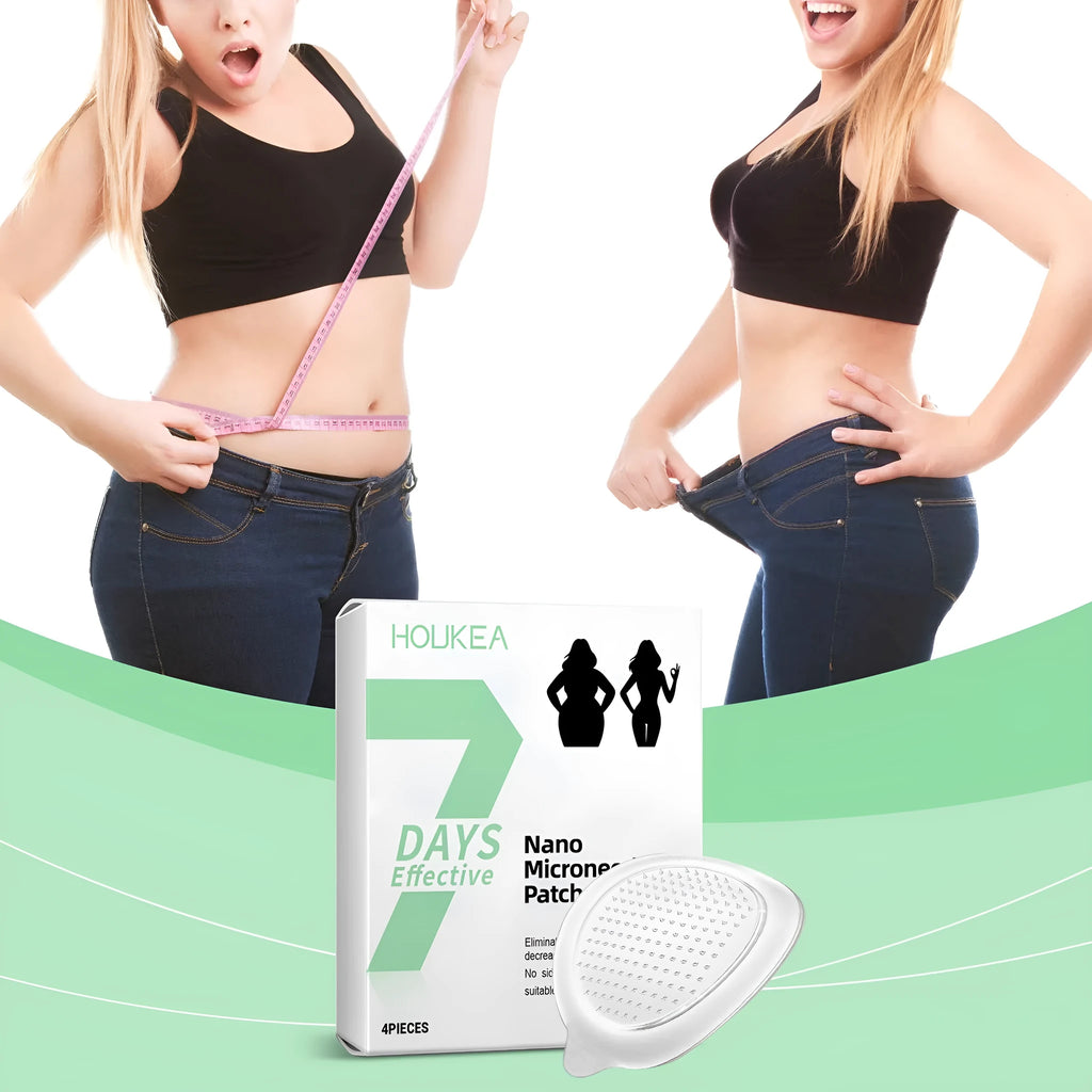 Four nano microneedle slimming patches for body contouring with ginger and mugwort root extracts