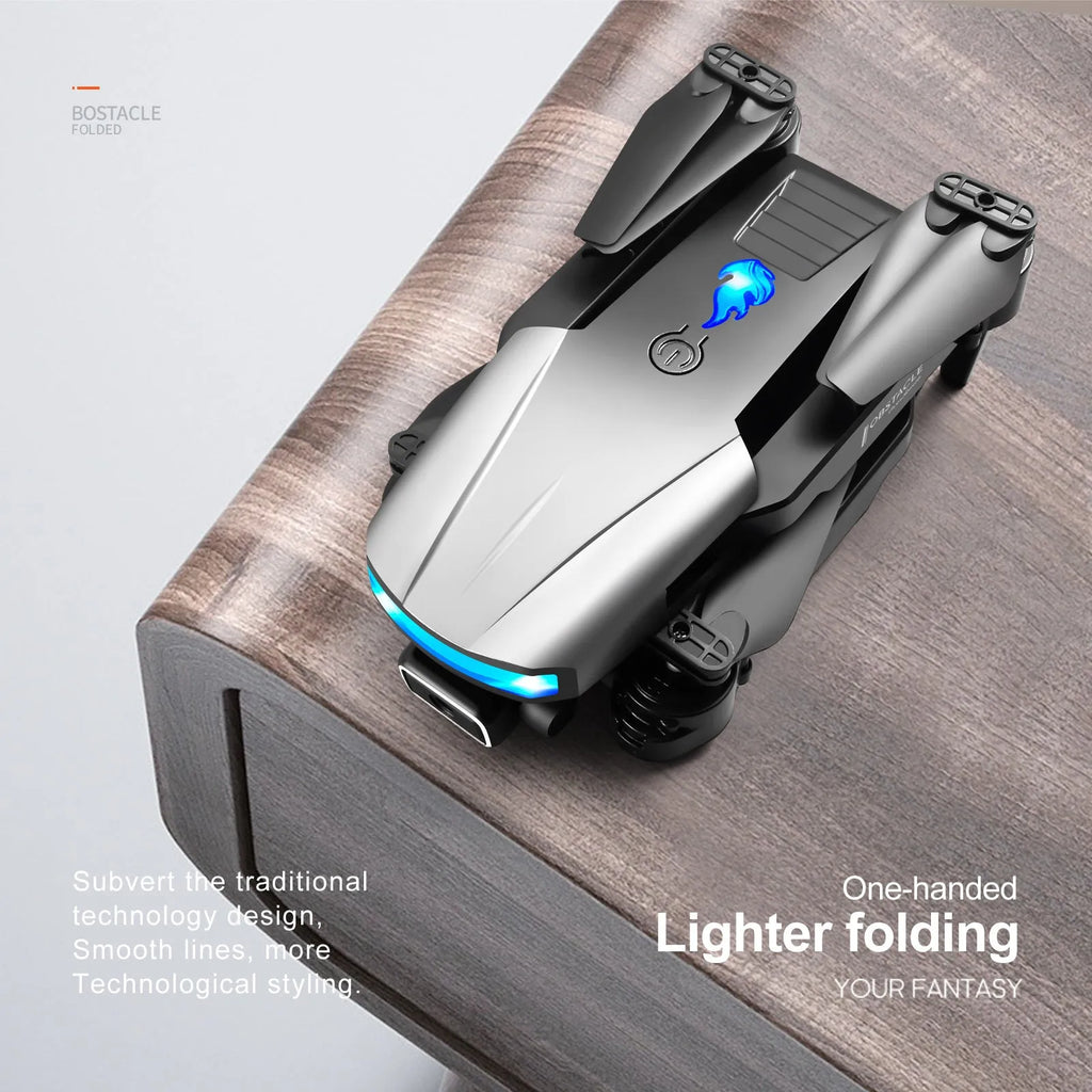 Four-axis plastic drone with 4K dual camera and three-side obstacle avoidance, 30-50cm size