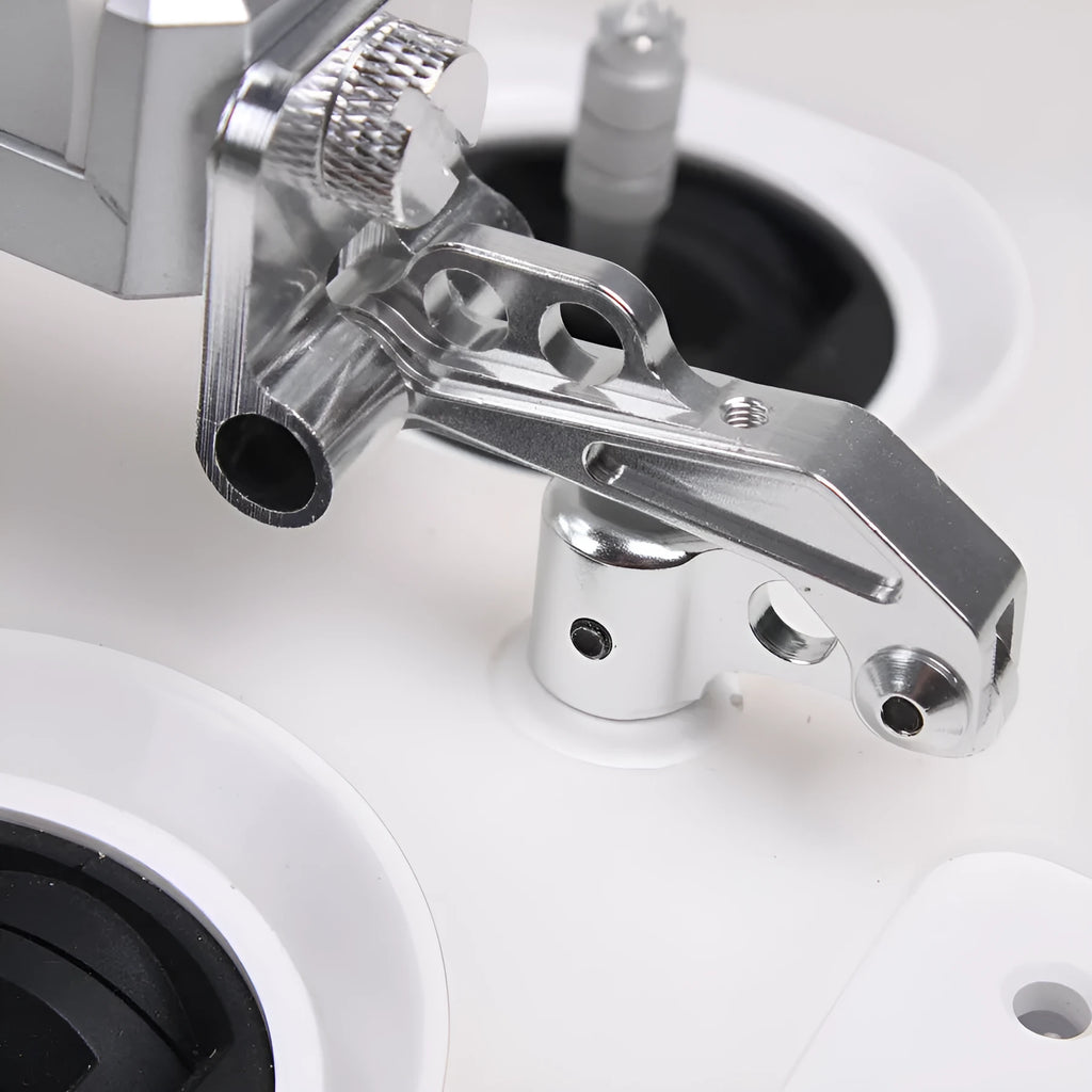 Silver metal universal phone holder with tongs grip and remote control lanyard for car mounting