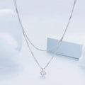 Silver double-layer necklace with pearl chain and pendant made from 925 sterling silver