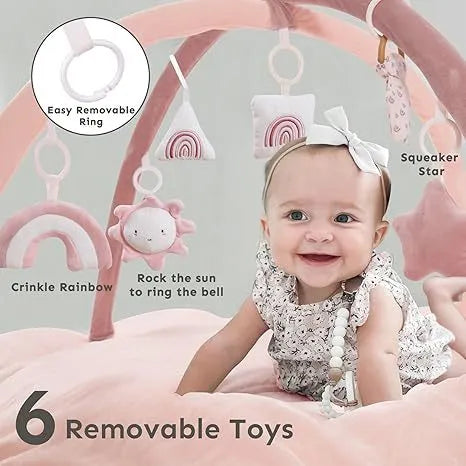Creative Baby Home removable plush mat toy suit in beige white with soft fabric for baby crawling and fitness play