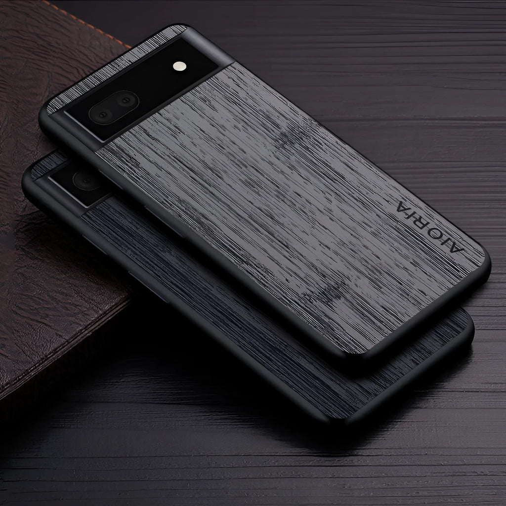 Handmade leather-style back cover phone case for Google Pixel in solid colour