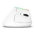 M618C black and white vertical wireless ergonomic computer mouse shown from the side.